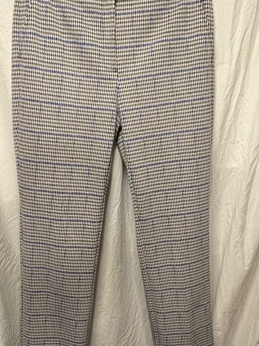 White House Black Market Black & Blue Patterned Dress Pants